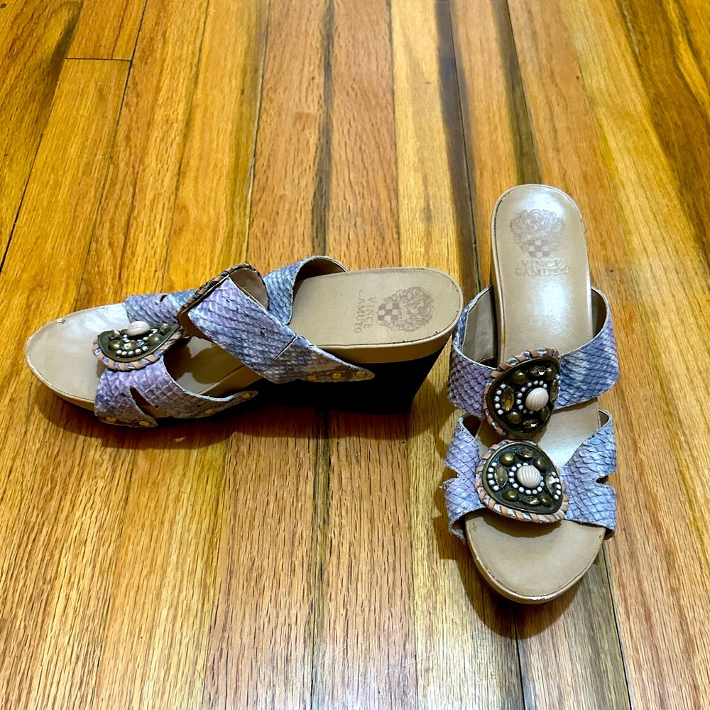 Vince Camuto snakeskin wedges